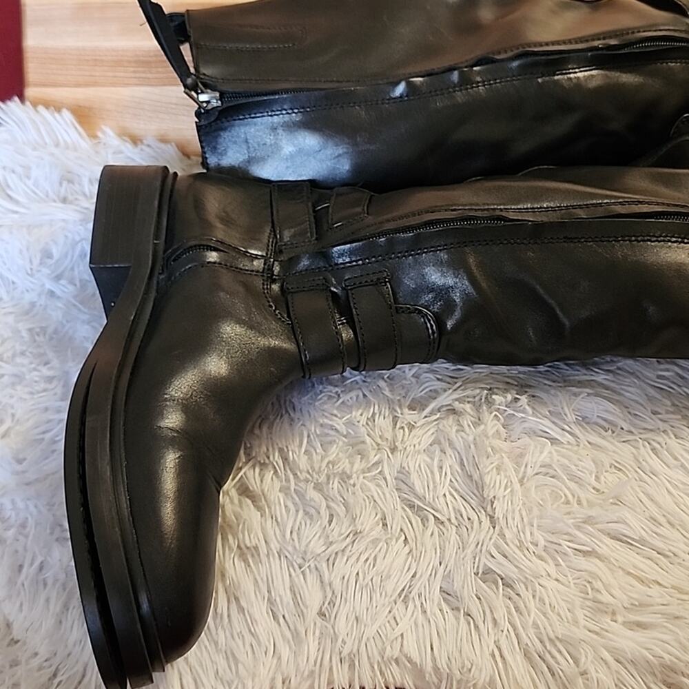 SAM EDELMAN FREDA TALL LEATHER RIDING BOOTS WOMENS SIZE 8.5 BLACK - Picture 14 of 16